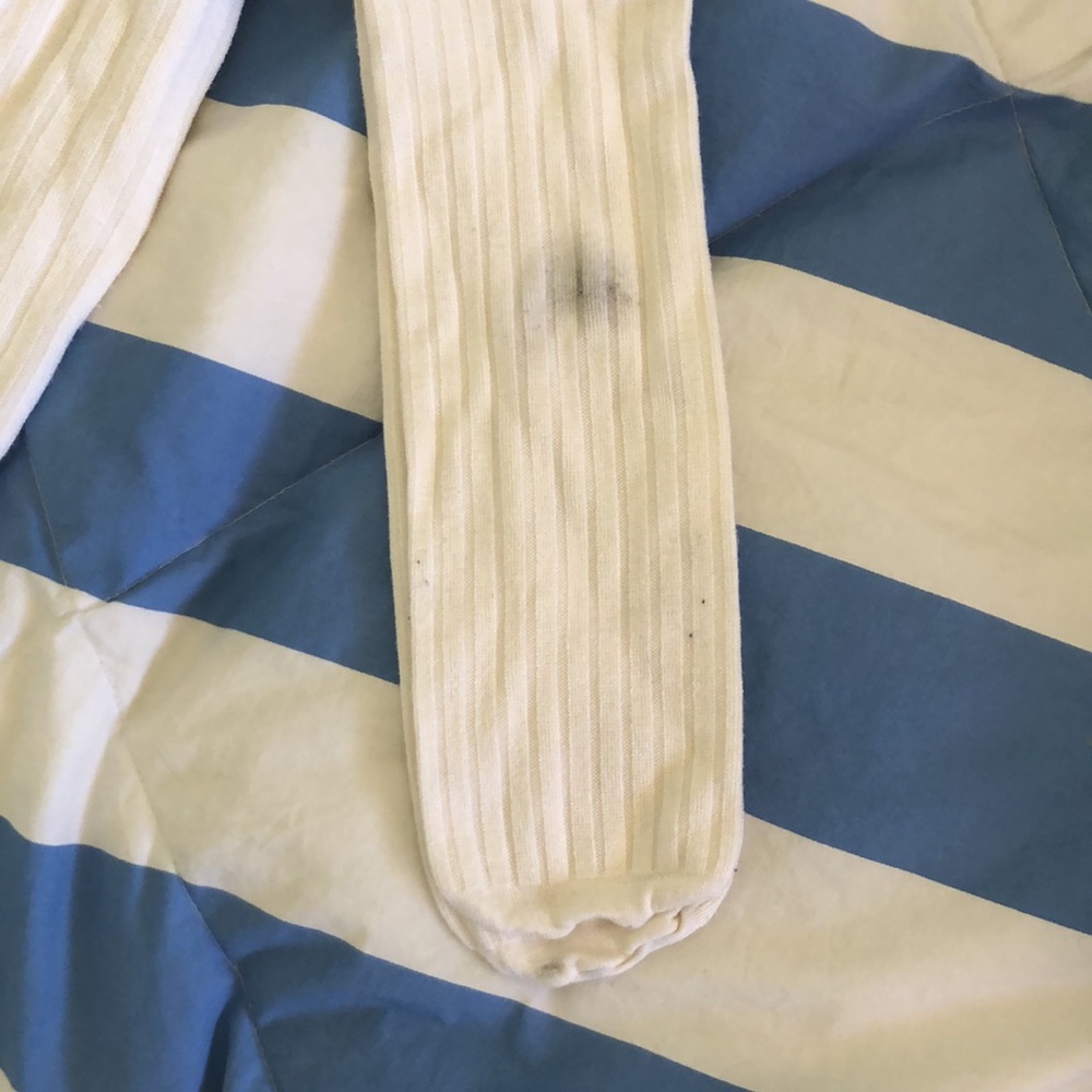 White Ribbed Tights - Picture 4 of 5